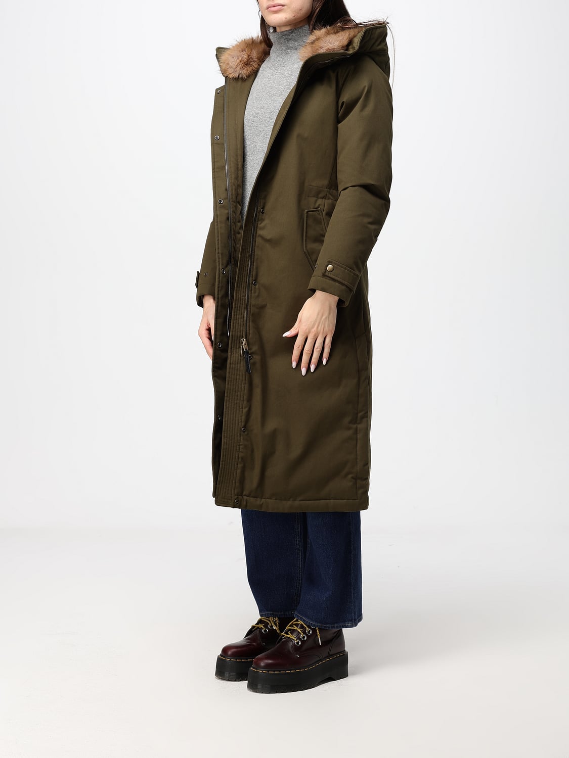 WOOLRICH ПАЛЬТО: Куртка Женское Woolrich, Зеленый - Img 3