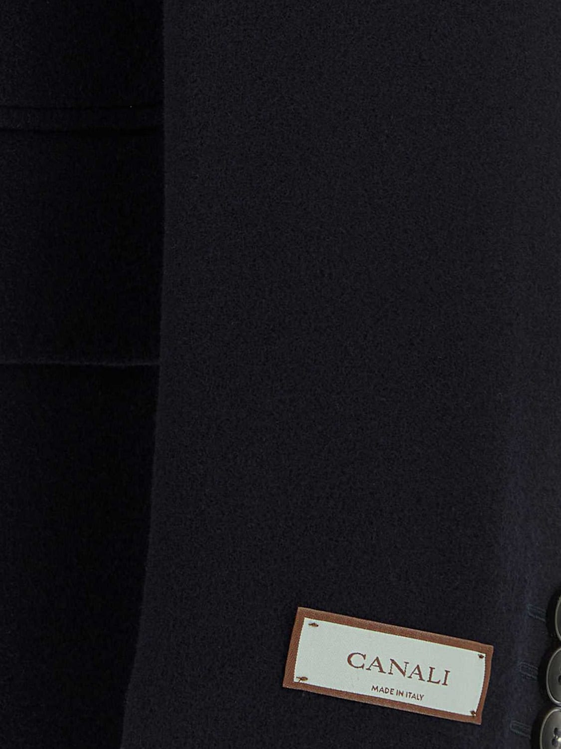 CANALI COAT: Single-Breasted Long Wool Coat Canali with Classic Lapels, Blue - Img 4