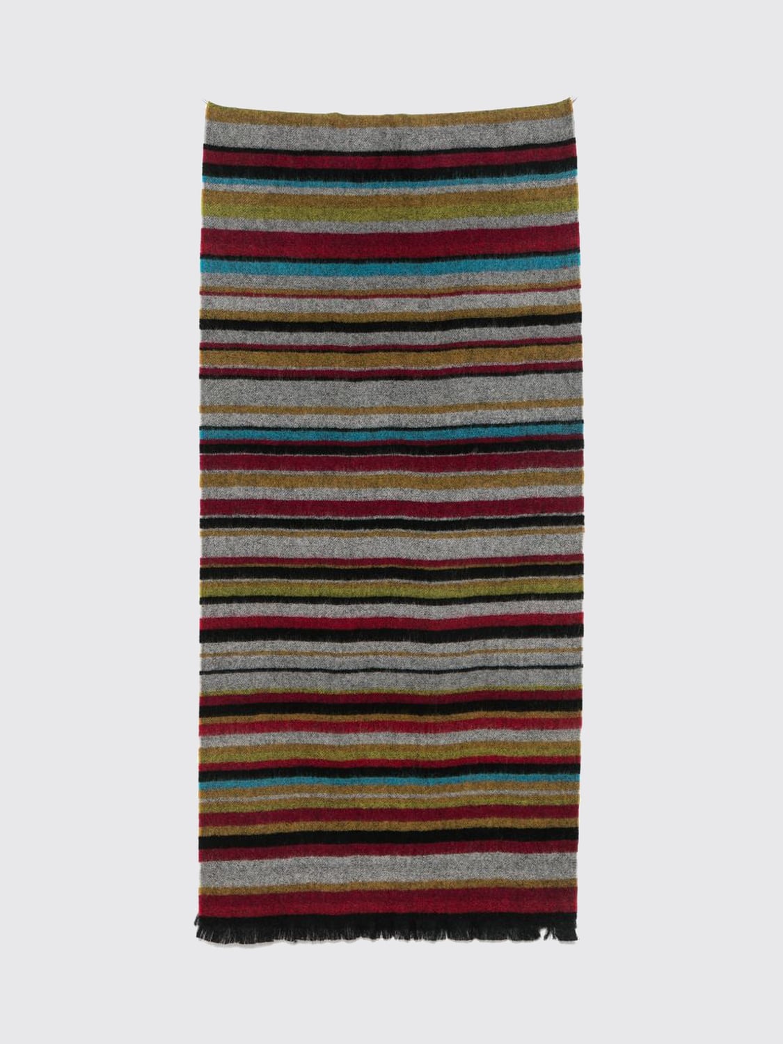 PAUL SMITH ÉCHARPE: Écharpe à rayures Paul Smith en pure laine d'agneau avec bords frangés, Multicolore - Img 1