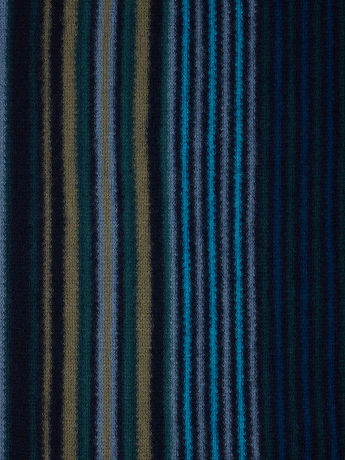 PAUL SMITH SCARF: Paul Smith Multicolor Striped Wool Scarf with Fringed Edge, Blue - Img 3