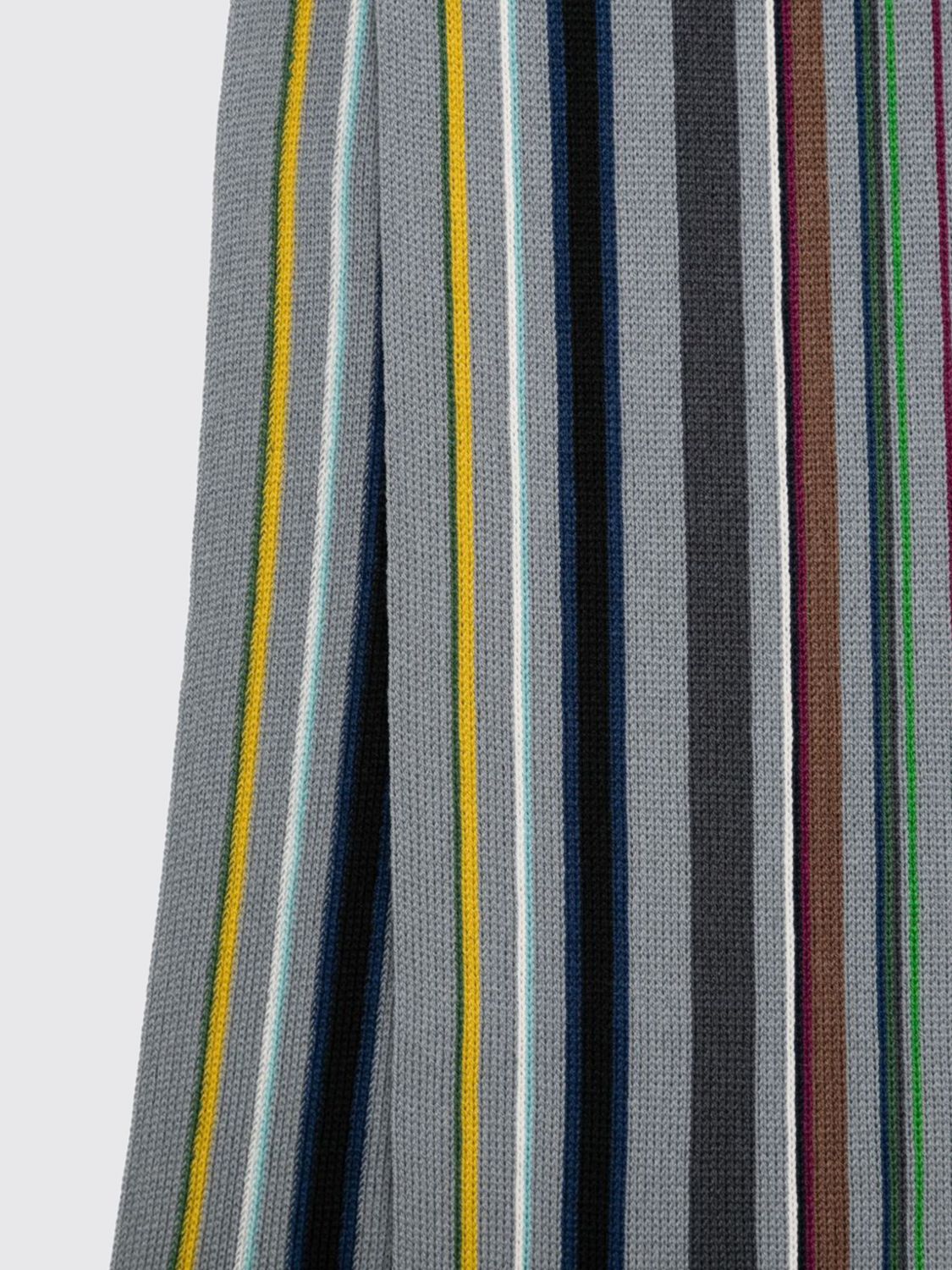 PAUL SMITH ÉCHARPE: Écharpe Paul Smith en laine à rayures multicolores avec bord effrangé, Gris - Img 2