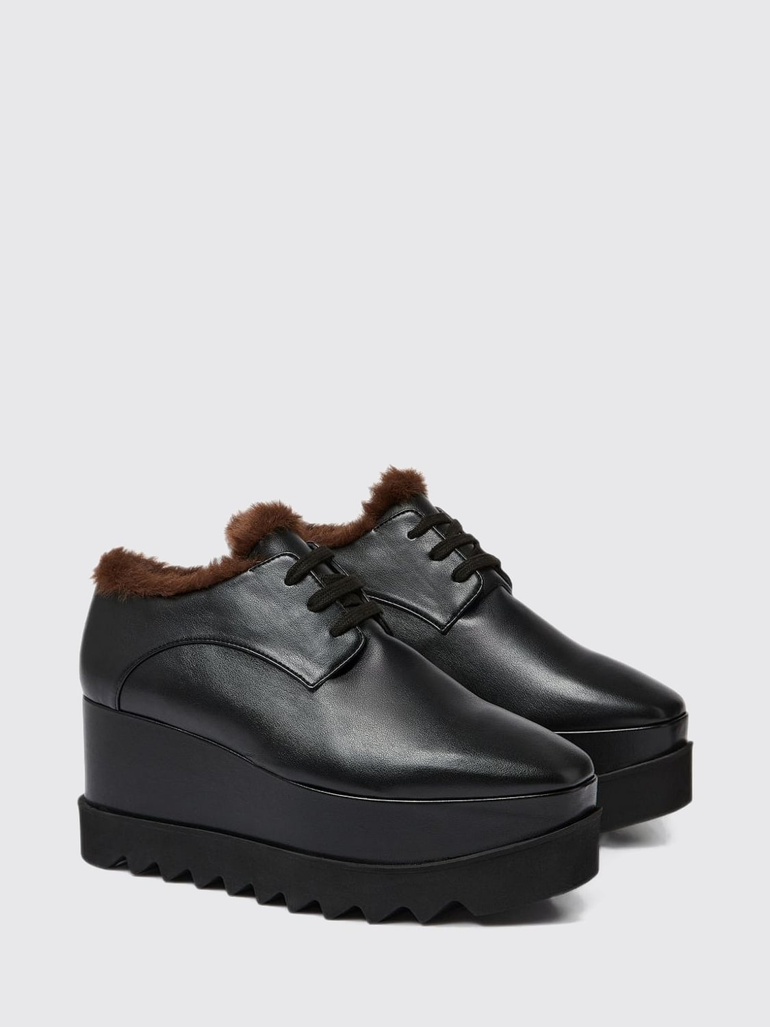 STELLA MCCARTNEY オックスフォードシューズ: Stella McCartney Eco Alter Mat プラットフォーム ラグソール レースアップシューズ, ブラウン - Img 2