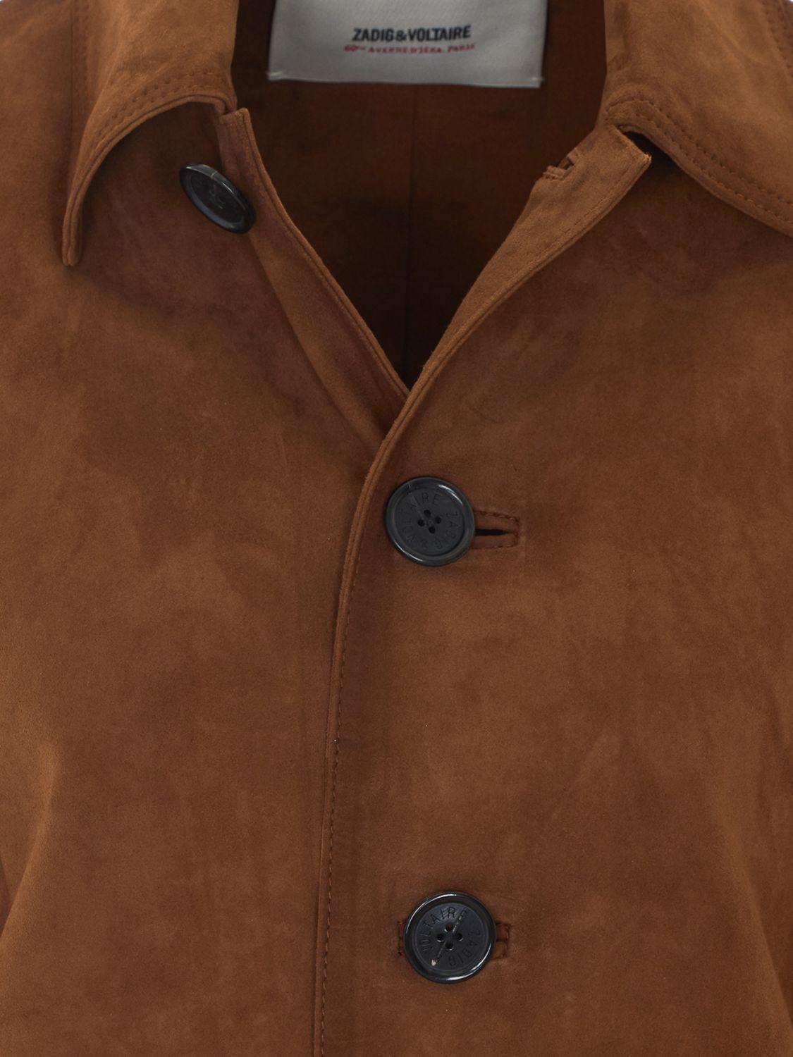 ZADIG & VOLTAIRE JACKE: Lessa Hemdjacke aus Veloursleder von Zadig & Voltaire mit klassischem Kragen, Braun - Img 4