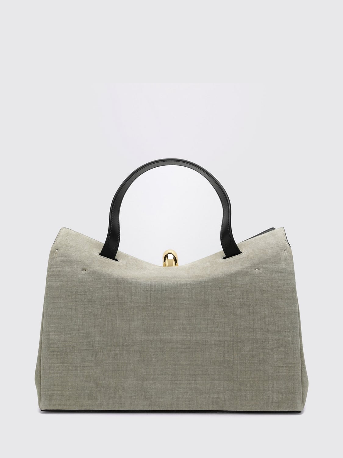 JACQUEMUS BORSA A MANO: Borsa a mano Valérie Jacquemus in pelle di agnello goffrata con tracolla, Grigio - Img 2