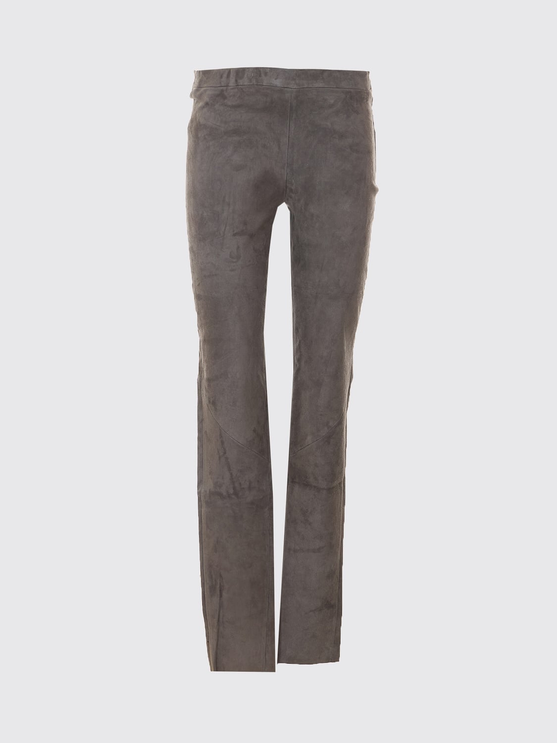 ARMA PANTALONES: Pantalones skinny Arma de talle medio en piel de cordero de ante, Gris - Img 2