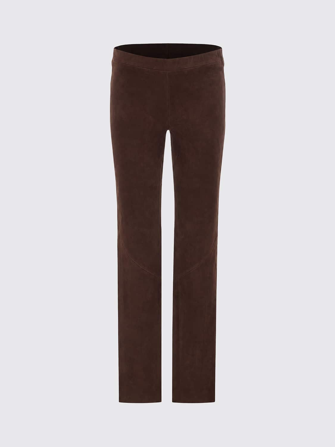 ARMA HOSE: Mid-Rise Skinny-Hose Arma aus Velours-Lammleder, Braun - Img 2