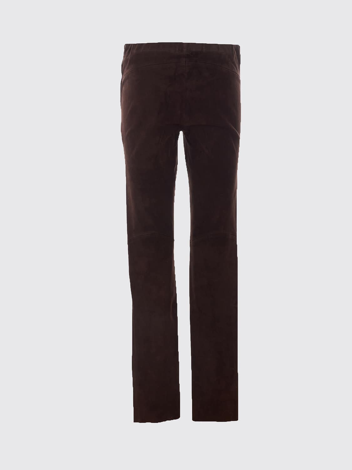 ARMA HOSE: Mid-Rise Skinny-Hose Arma aus Velours-Lammleder, Braun - Img 3