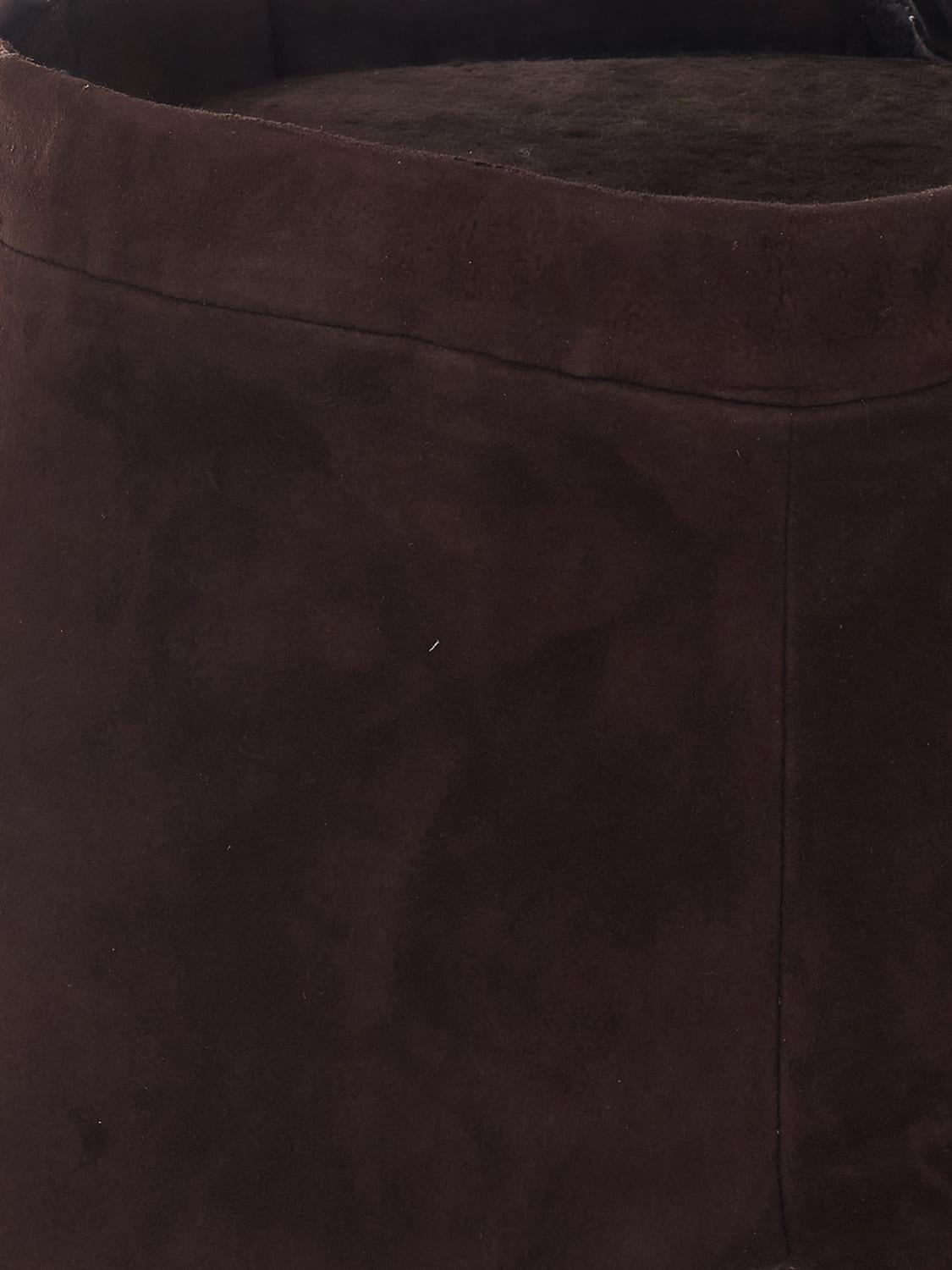 ARMA HOSE: Mid-Rise Skinny-Hose Arma aus Velours-Lammleder, Braun - Img 4