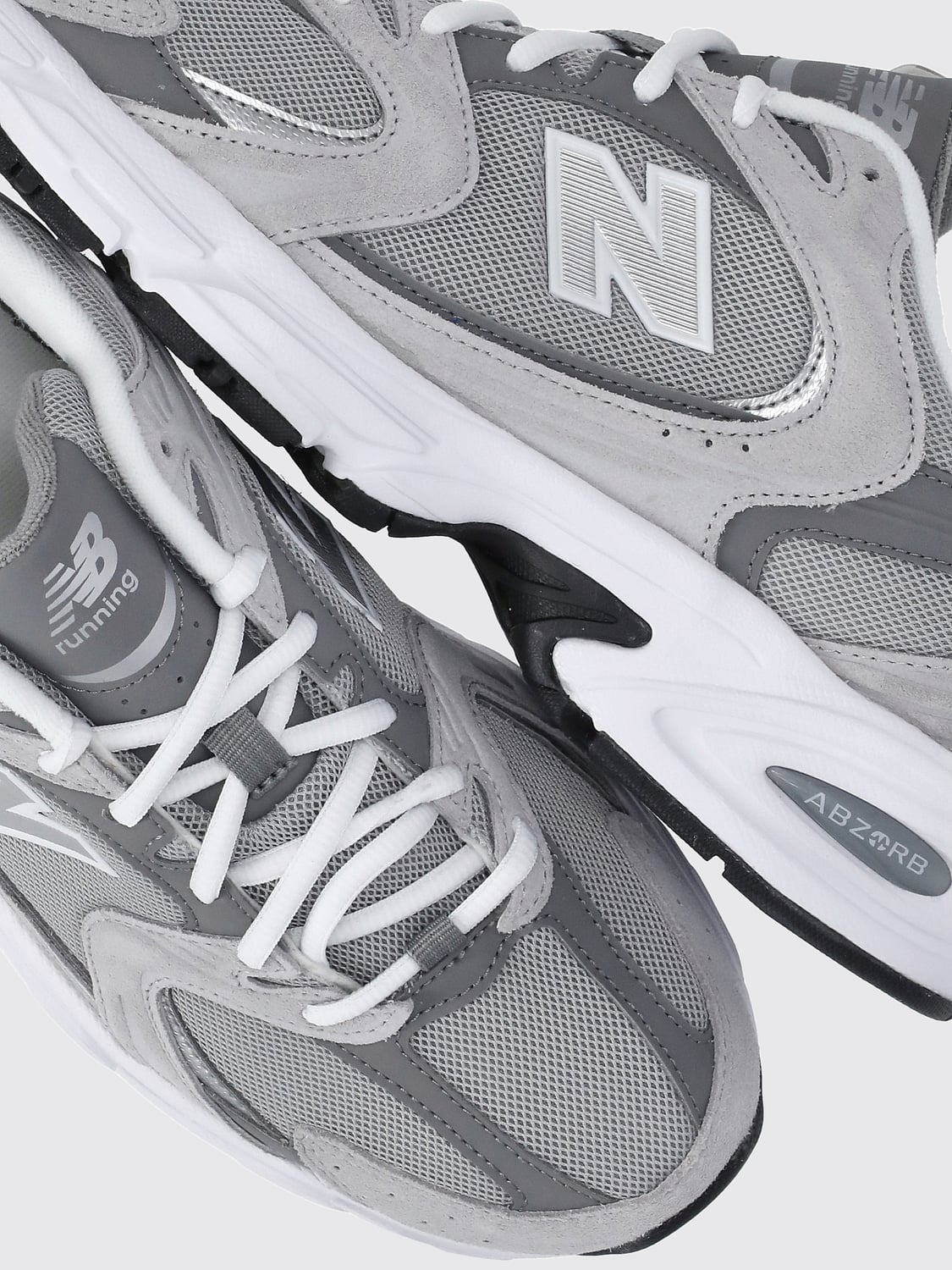NEW BALANCE SNEAKERS: New Balance 530 Suede and Mesh Low-Top Sneakers with Side Logo, Grey - Img 4