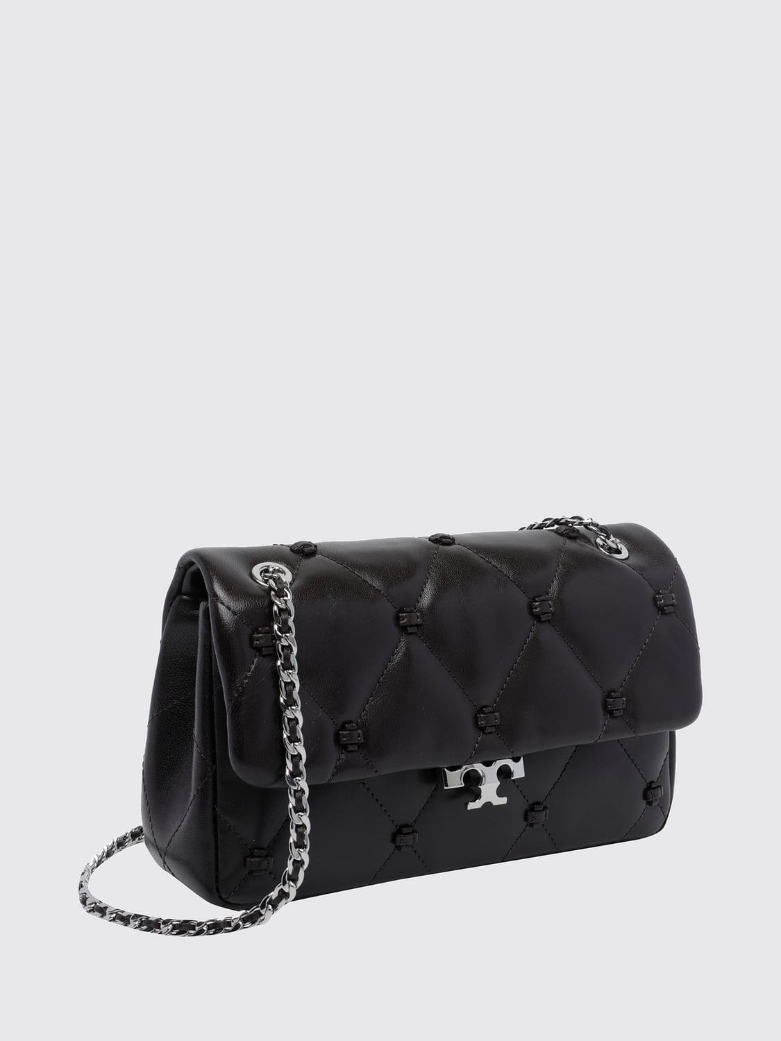 TORY BURCH MINITASCHE: Gesteppte Bunny Knot Mini-Tasche Tory Burch aus genarbtem Kalbsleder, Braun - Img 3