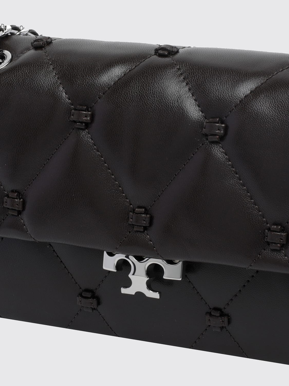 TORY BURCH MINITASCHE: Gesteppte Bunny Knot Mini-Tasche Tory Burch aus genarbtem Kalbsleder, Braun - Img 4
