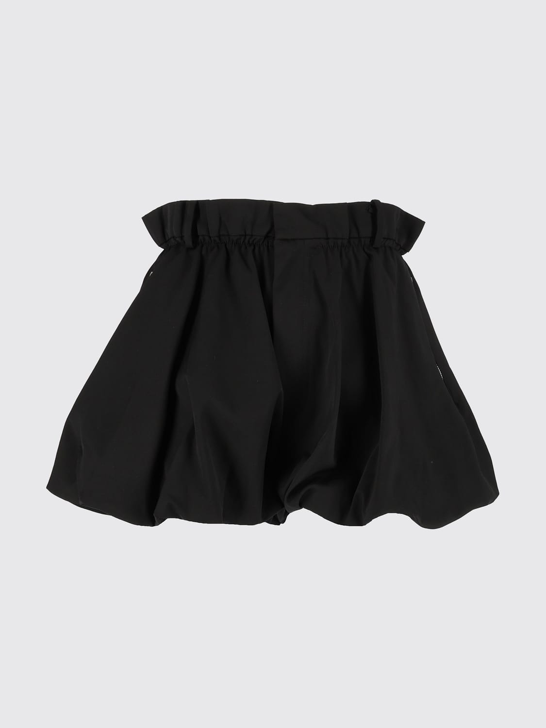 ELEH ROCK: Ausgestellter Minirock mit hohem Bund von Eleh aus Polyester-Crêpe, Schwarz - Img 2