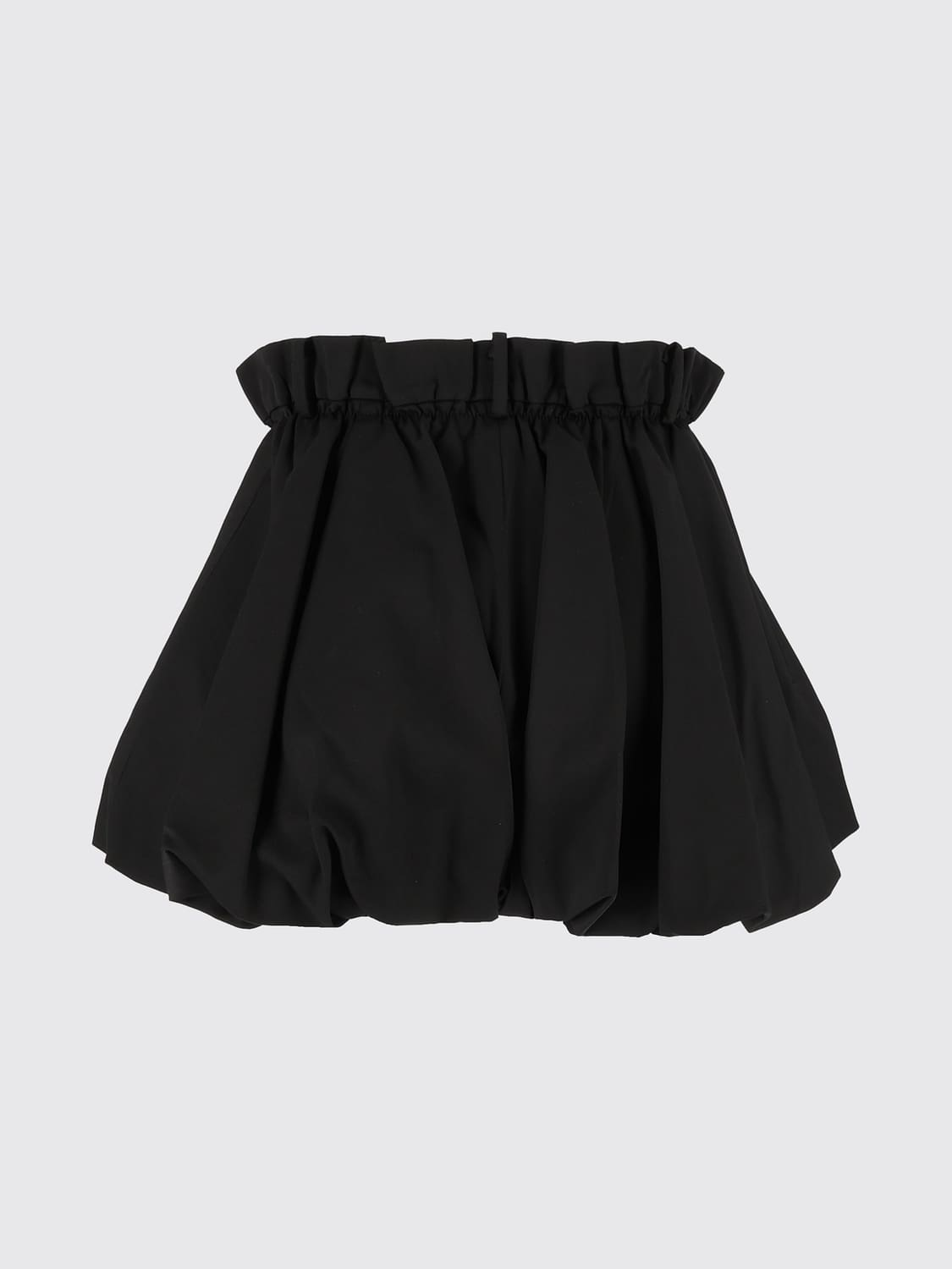 ELEH ROCK: Ausgestellter Minirock mit hohem Bund von Eleh aus Polyester-Crêpe, Schwarz - Img 3