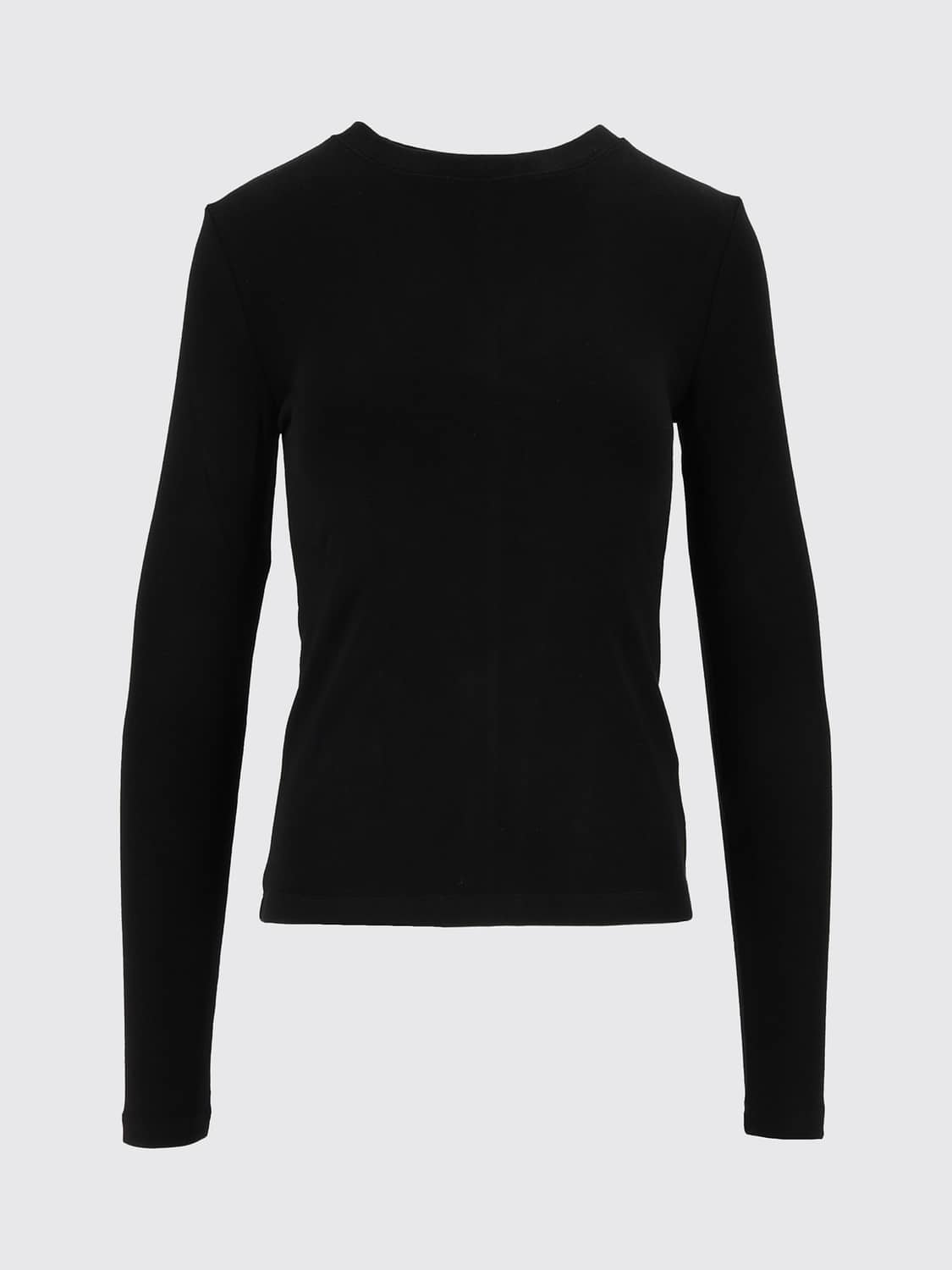 ELEH T-SHIRTS: T-shirt a maniche lunghe Eleh in misto cotone con vestibilità slim, Nero - Img 2