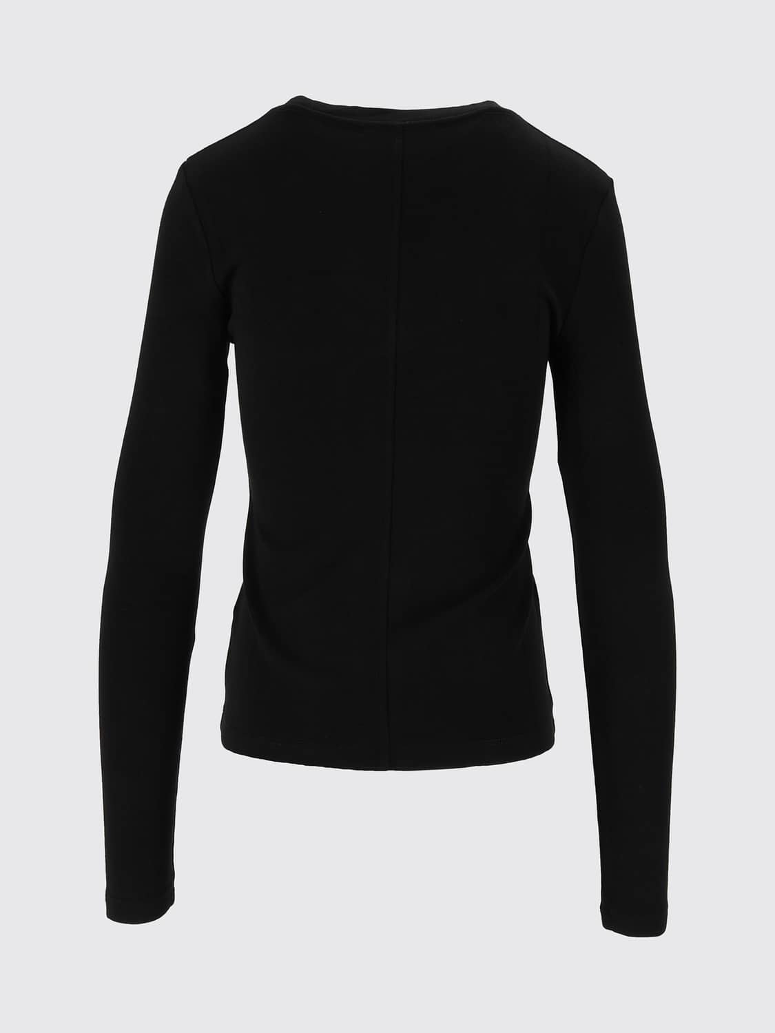 ELEH T-SHIRTS: T-shirt a maniche lunghe Eleh in misto cotone con vestibilità slim, Nero - Img 3