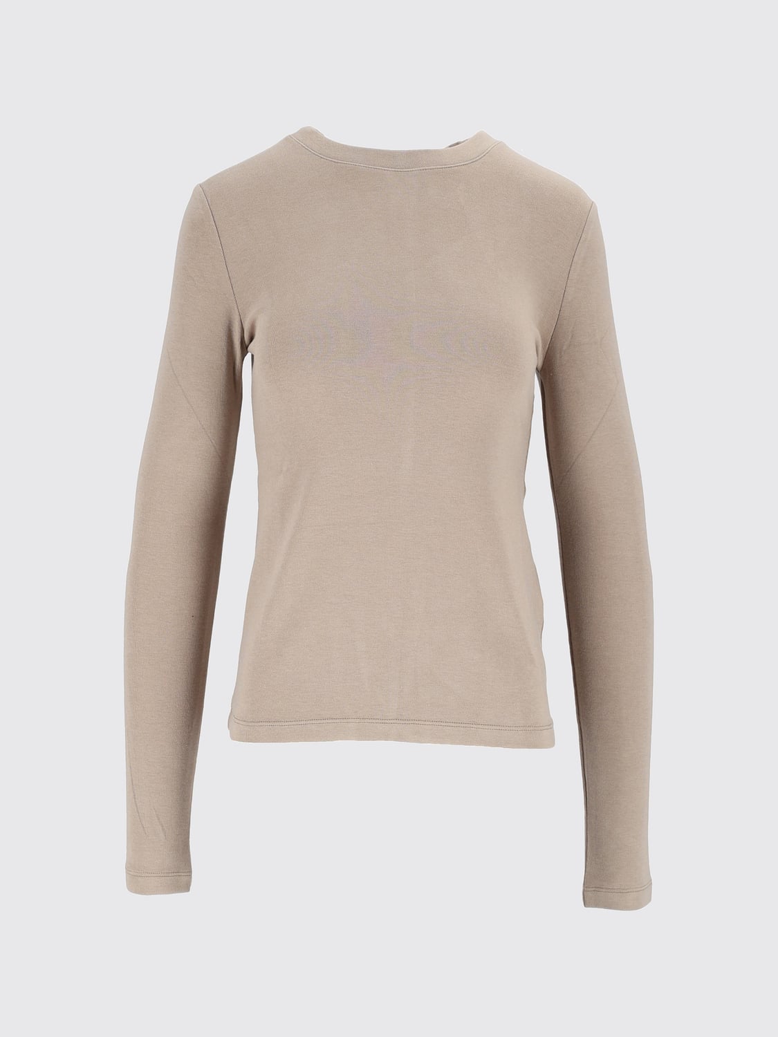 ELEH Tシャツ: ELEH スリムフィット コットンブレンド クルーネック 長袖Tシャツ, ベージュ - Img 2