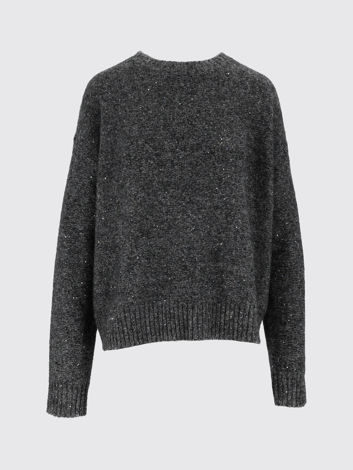 ELEH PULLOVER: Rundhalspullover von Eleh aus Woll-Kaschmir-Mischung mit Glitzergarn, Schwarz - Img 2