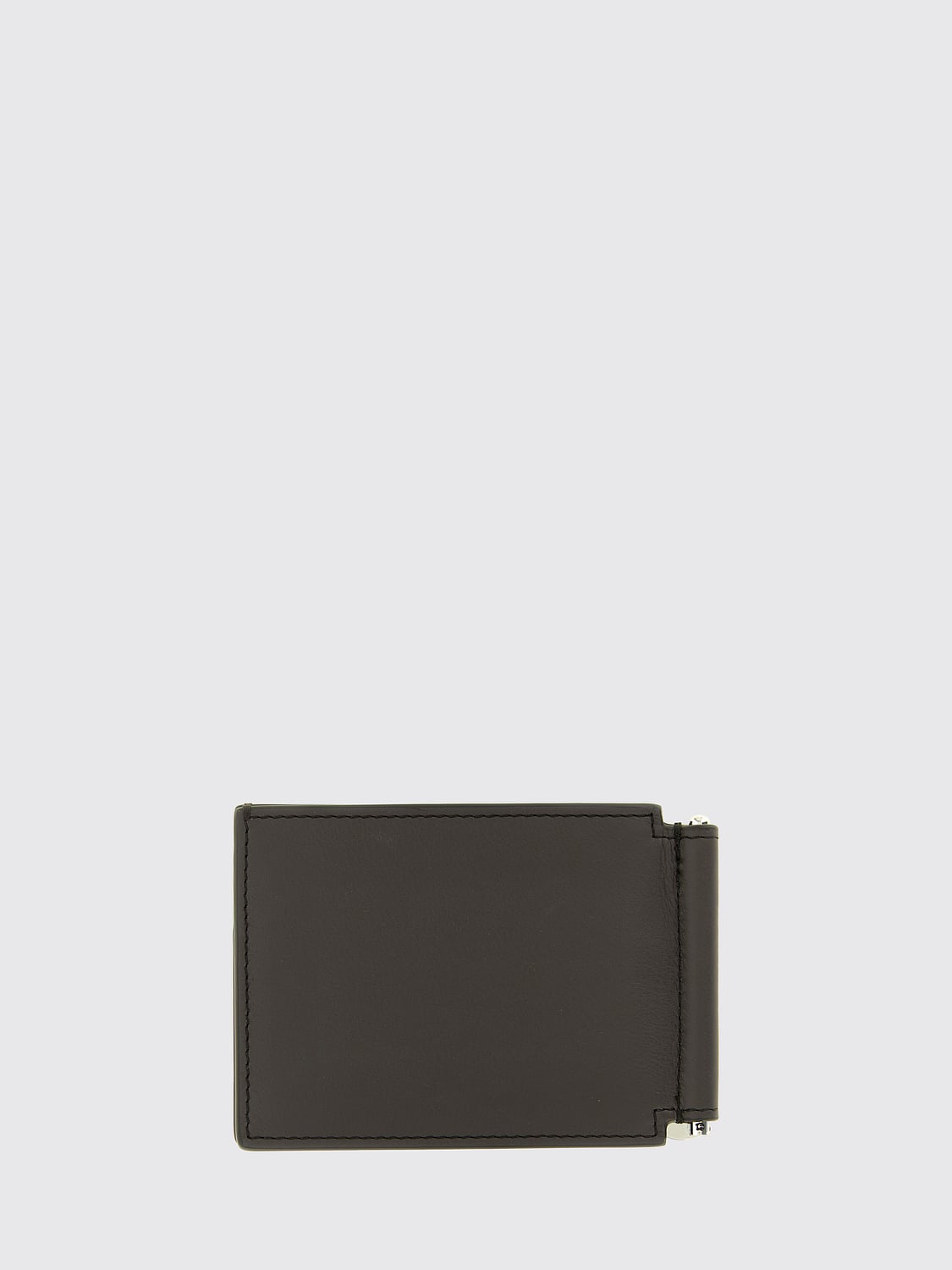 BRUNELLO CUCINELLI 지갑: BRUNELLO CUCINELLI 머니 클립이 있는 카프스킨 바이폴드 지갑, 브라운 - Img 3