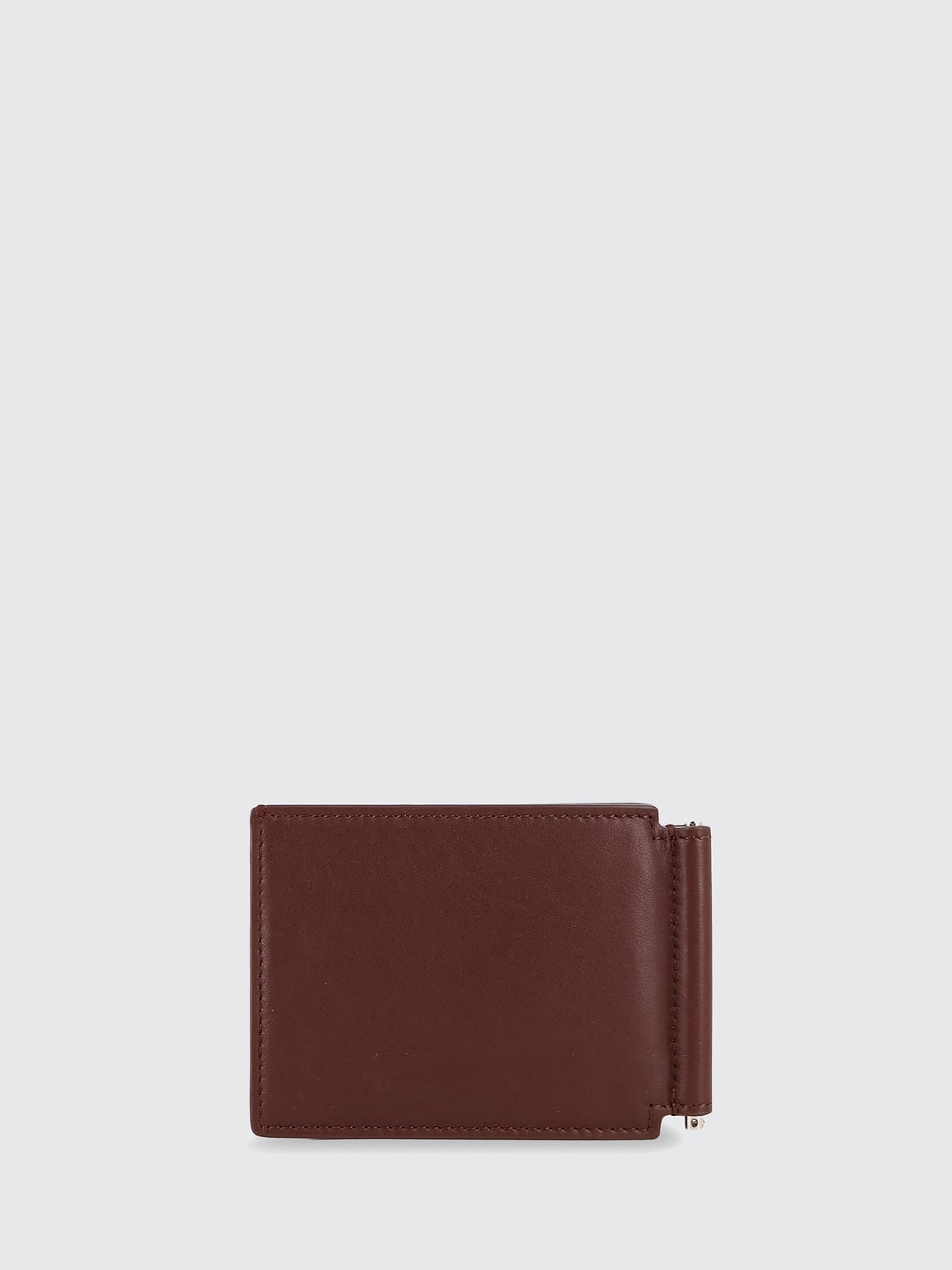 BRUNELLO CUCINELLI WALLET: Brunello Cucinelli Calfskin Bifold Wallet with Money Clip, Burnt - Img 3