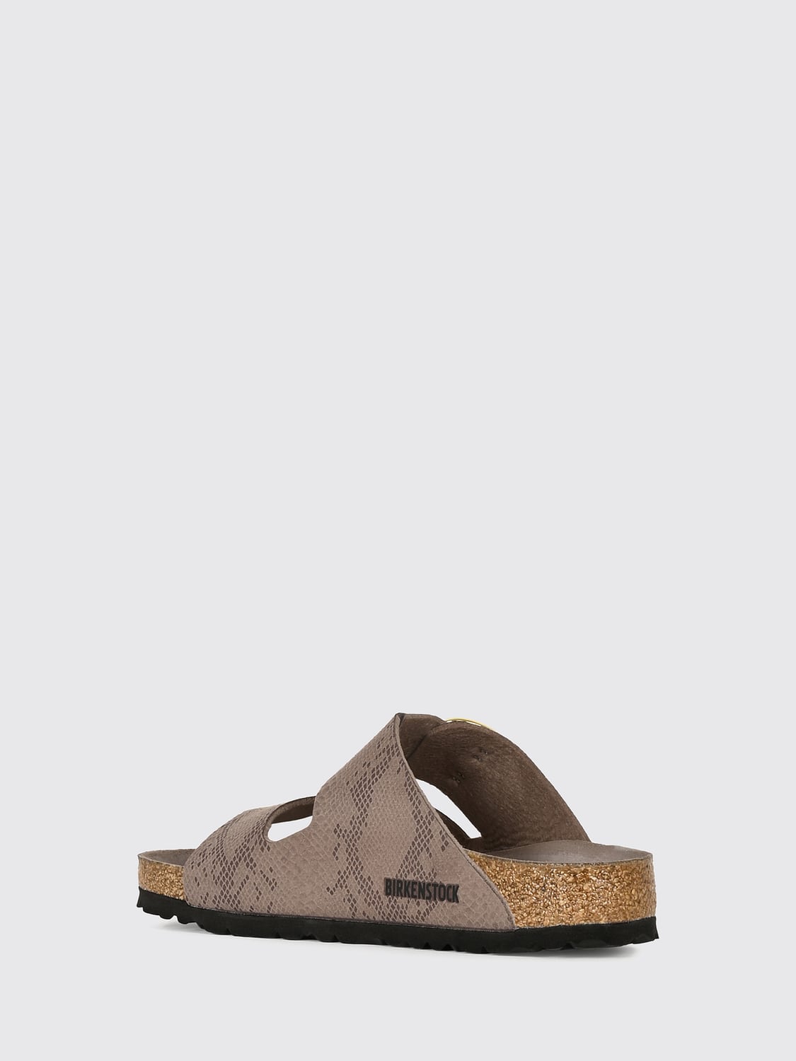 BIRKENSTOCK ヒールサンダル: Birkenstock Arizona Big Buckle パイソンエフェクトプリント フラットサンダル, ダブグレー - Img 3
