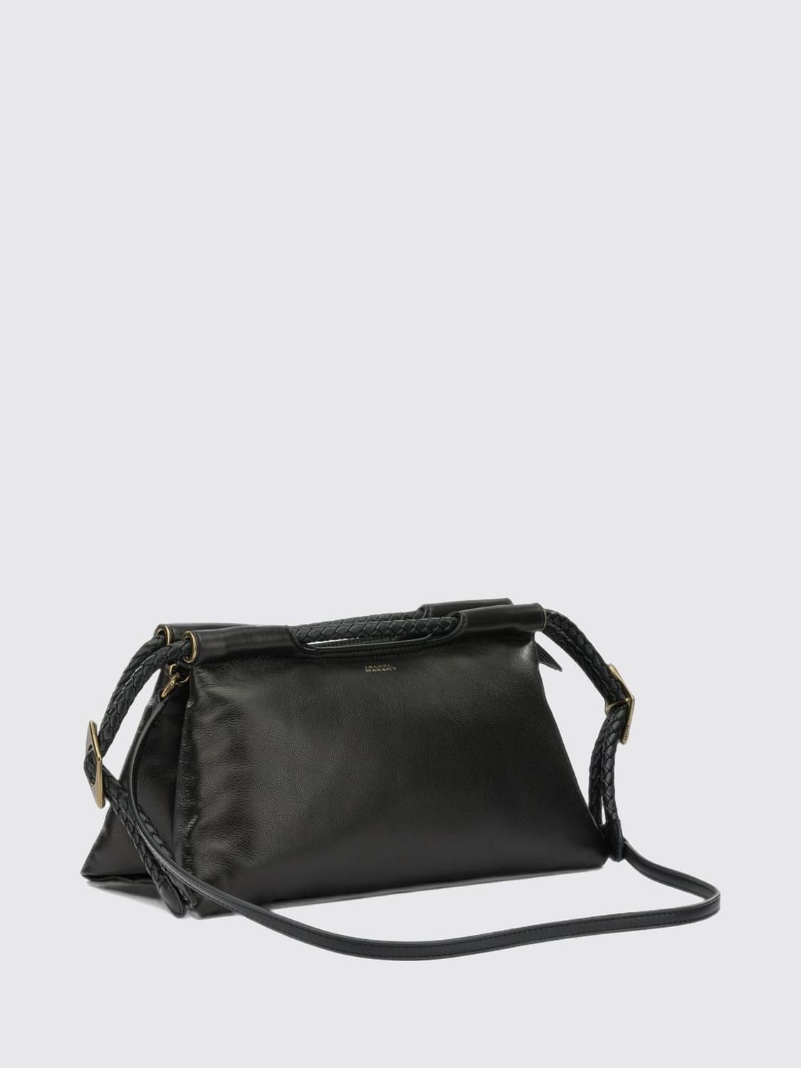 ISABEL MARANT HANDBAG: Pipa Lambskin Handbag Isabel Marant with Double Braided Handle, Black - Img 3