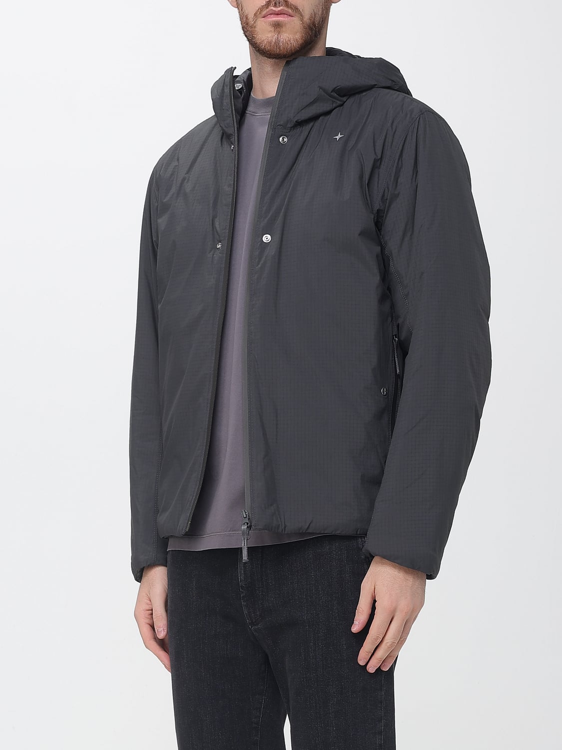 STONE ISLAND JACKET: Stone Island Hooded Ripstop Nylon Jacket with PrimaLoft® Padding, Black - Img 3