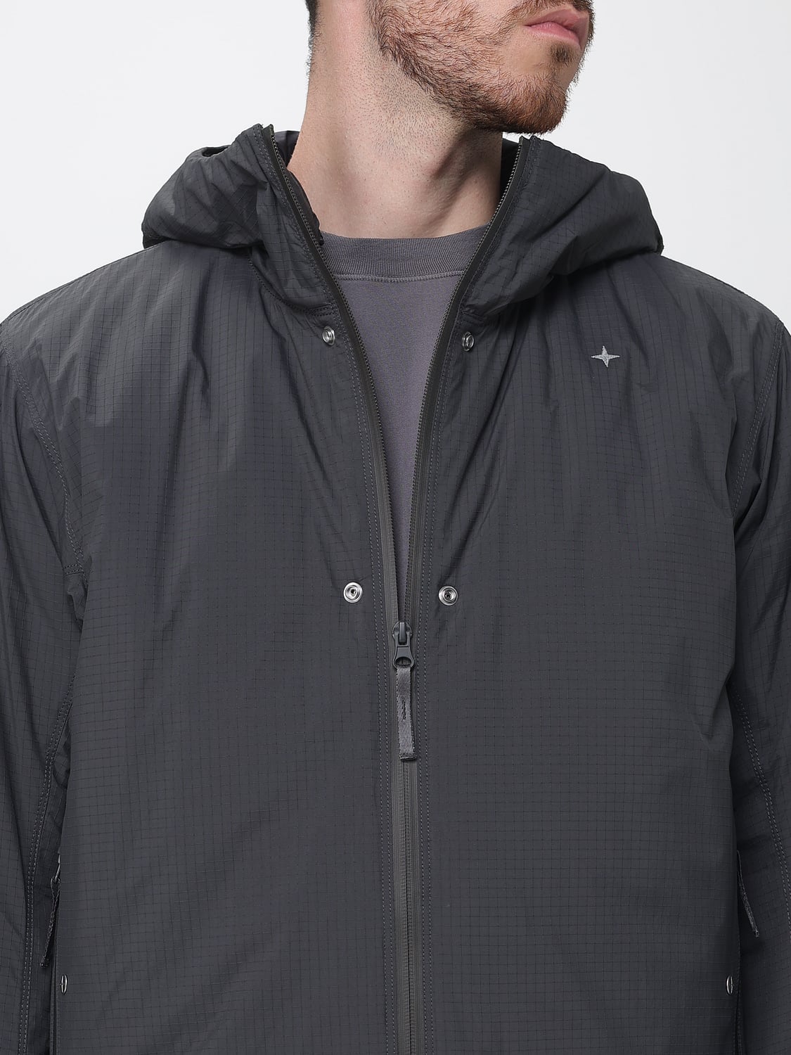 STONE ISLAND JACKET: Stone Island Hooded Ripstop Nylon Jacket with PrimaLoft® Padding, Black - Img 4