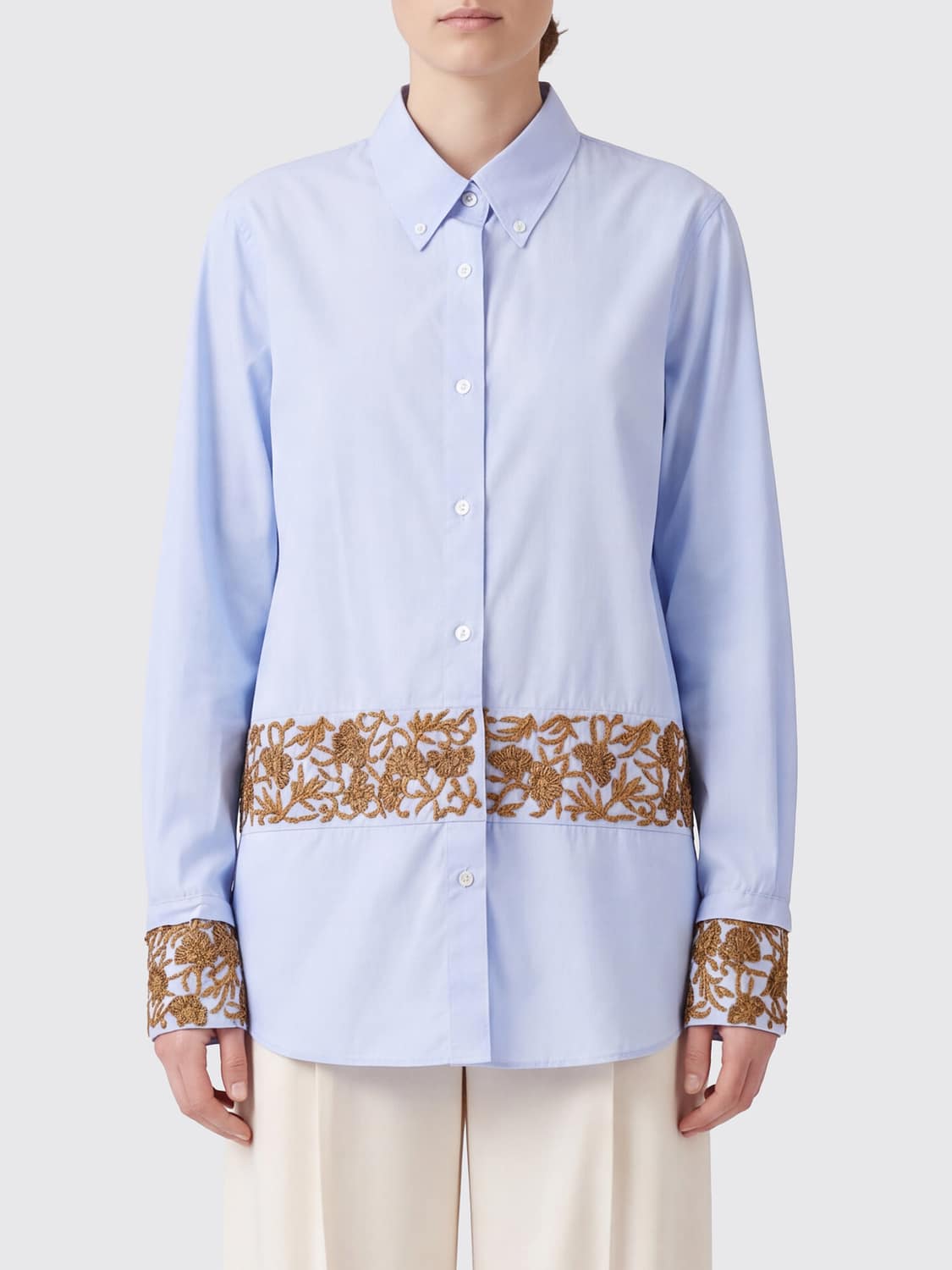 DRIES VAN NOTEN HEMDBLUSE: Hemdbluse damen Dries Van Noten, Blau - Img 1