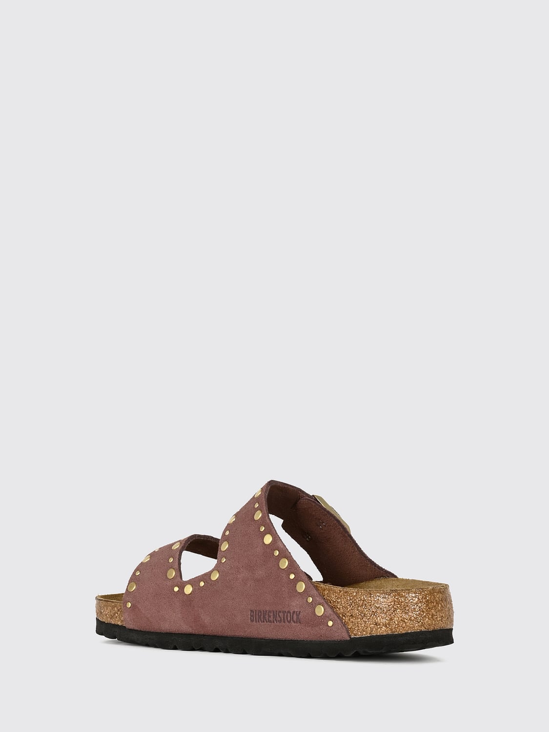 BIRKENSTOCK ヒールサンダル: BIRKENSTOCK アニマルプリント ポニーヘア リベット付きアリゾナサンダル, グレー - Img 3