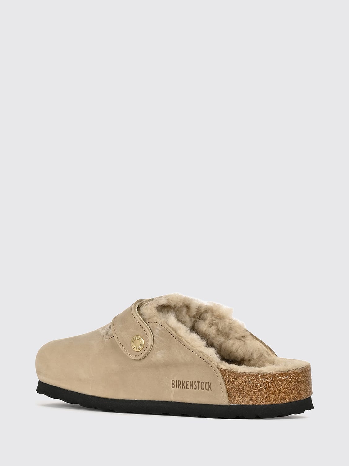 BIRKENSTOCK SCHUHE: Boston Big Buckle Mules von Birkenstock aus geöltem Leder mit Shearling-Futter, Braun - Img 3