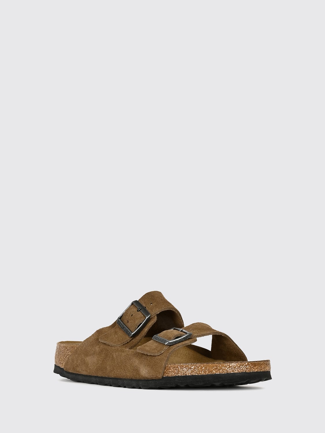 BIRKENSTOCK SANDALI: Sandali Arizona Birkenstock in pelle scamosciata con doppia fibbia, Verde - Img 2