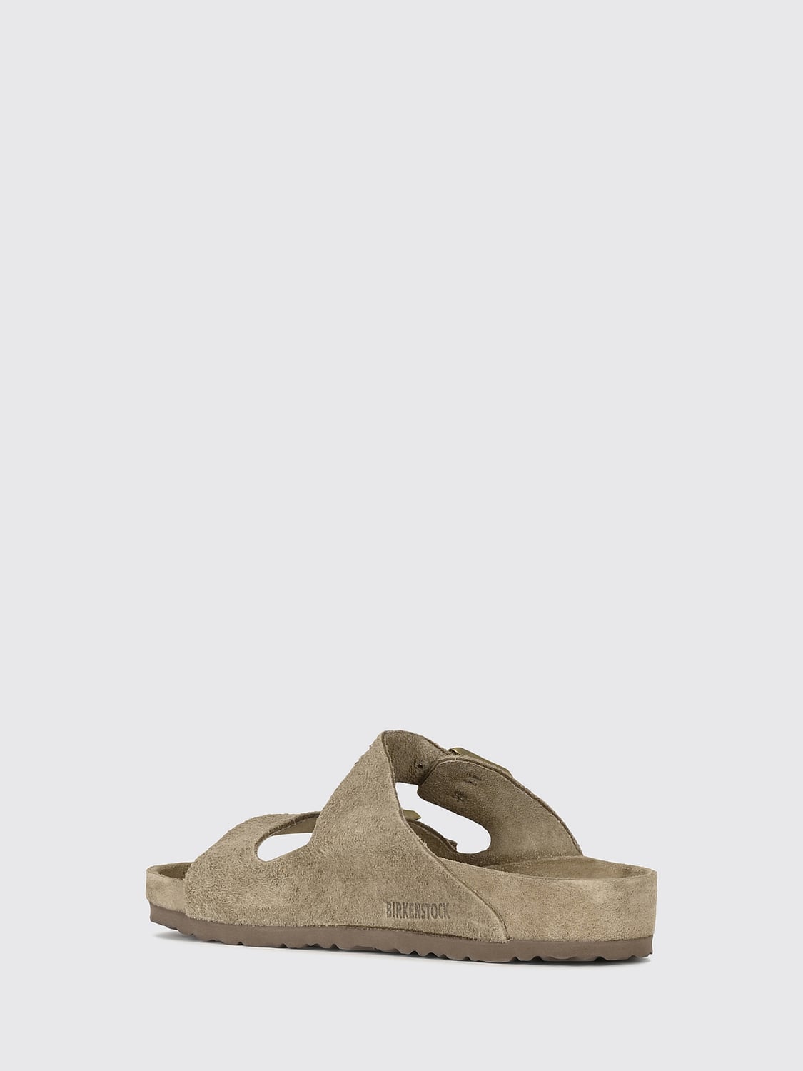 BIRKENSTOCK SANDALI: Sandali Arizona Birkenstock da uomo in pelle scamosciata, Tortora - Img 3