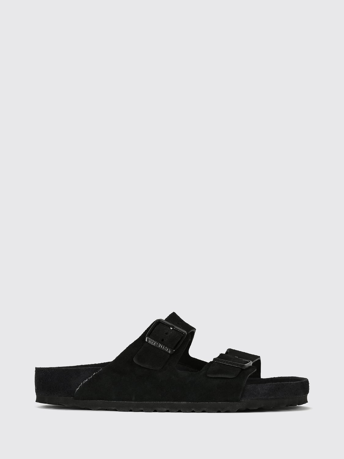 BIRKENSTOCK SANDALI: Sandali Arizona Birkenstock da uomo in pelle scamosciata, Nero - Img 1