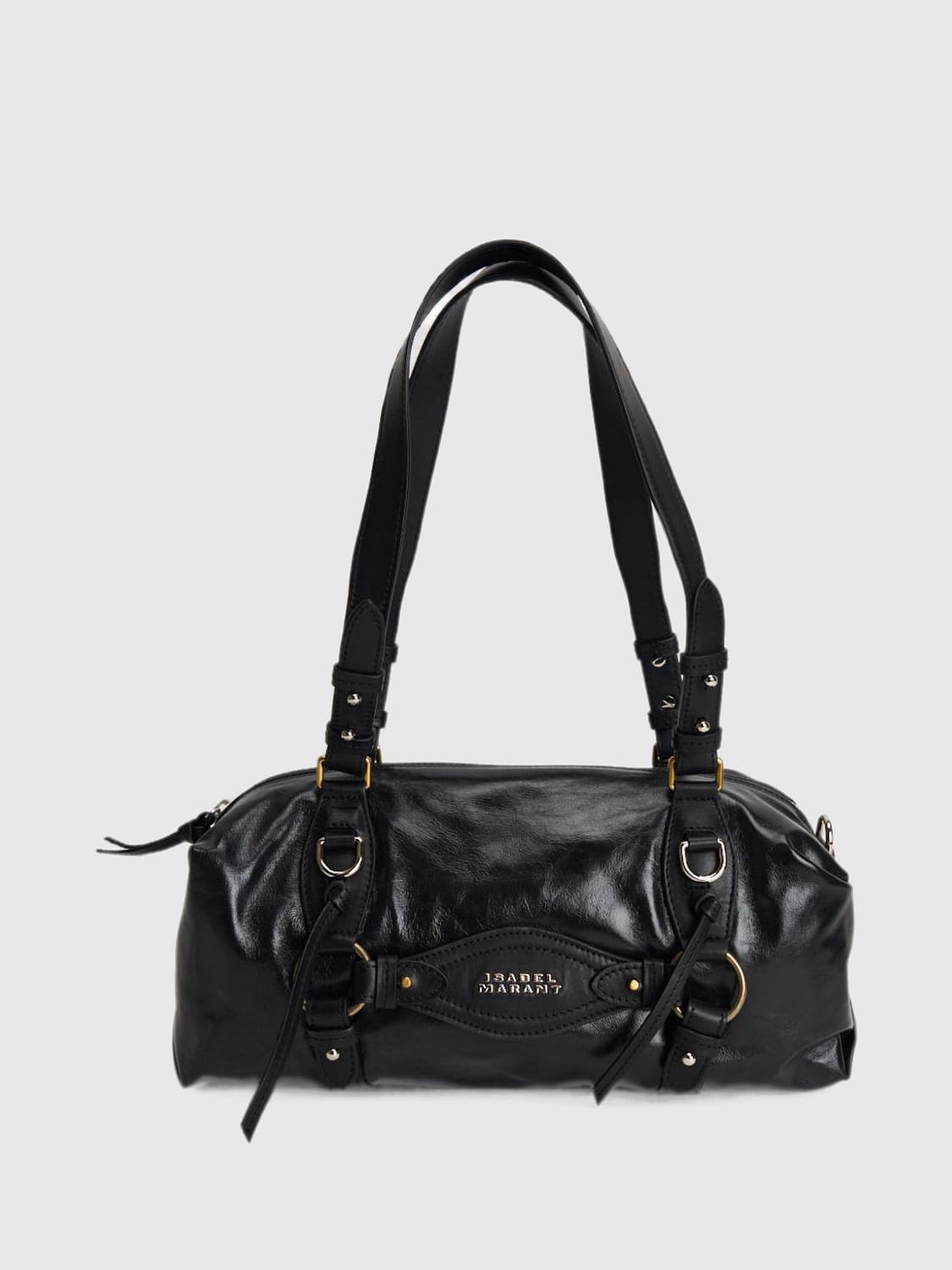 ISABEL MARANT SHOULDER BAG: Isabel Marant Tilpa Bovine Leather Double Handle Shoulder Bag, Black - Img 1