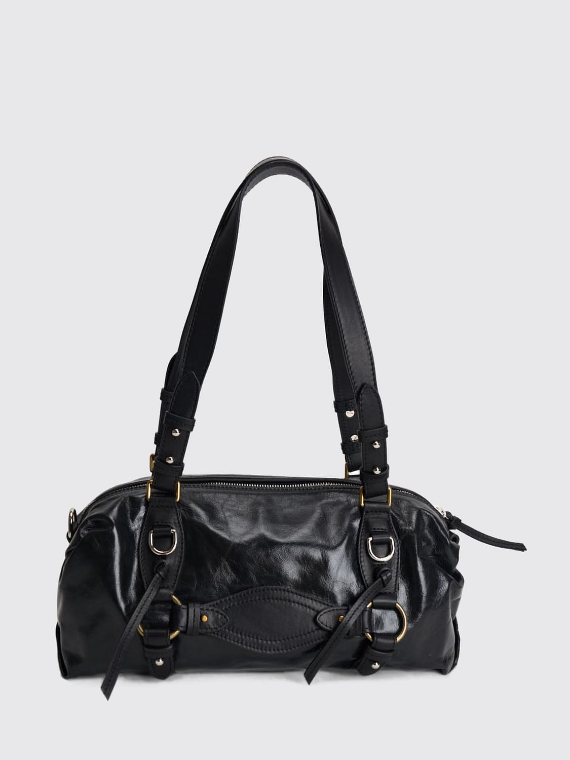 ISABEL MARANT SHOULDER BAG: Isabel Marant Tilpa Bovine Leather Double Handle Shoulder Bag, Black - Img 2
