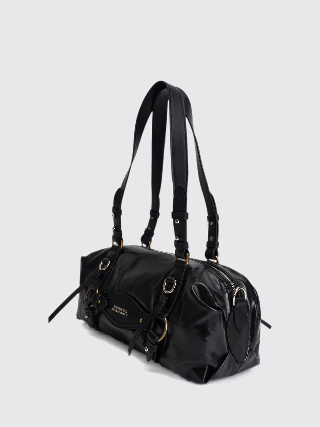 ISABEL MARANT SHOULDER BAG: Isabel Marant Tilpa Bovine Leather Double Handle Shoulder Bag, Black - Img 3