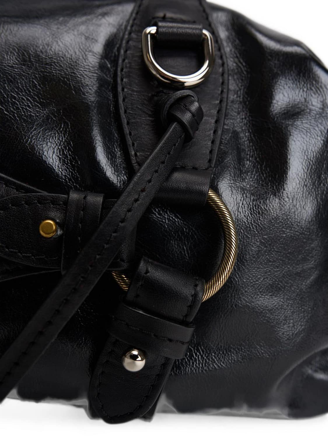 ISABEL MARANT SHOULDER BAG: Isabel Marant Tilpa Bovine Leather Double Handle Shoulder Bag, Black - Img 4