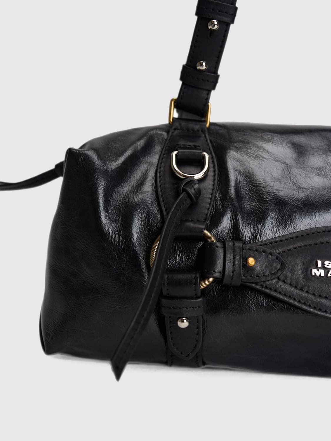 ISABEL MARANT SHOULDER BAG: Isabel Marant Tilpa Bovine Leather Double Handle Shoulder Bag, Black - Img 5