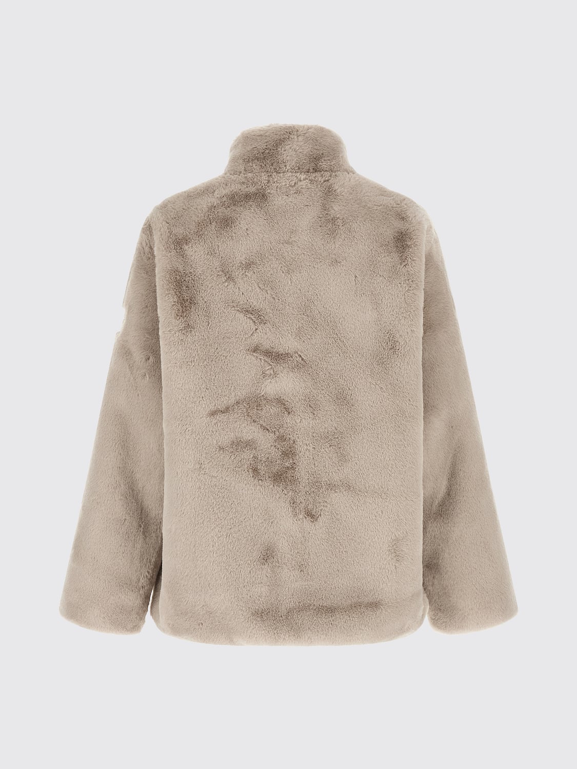TATRAS COAT: Tatras High-Neck Faux-Fur Zip-Up Jacket, Beige - Img 3
