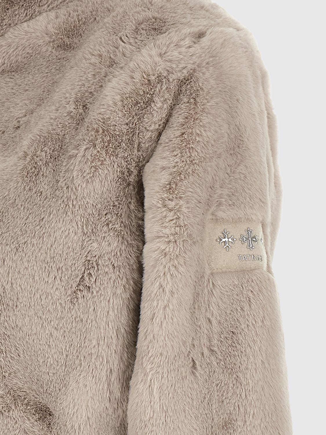TATRAS COAT: Tatras High-Neck Faux-Fur Zip-Up Jacket, Beige - Img 4
