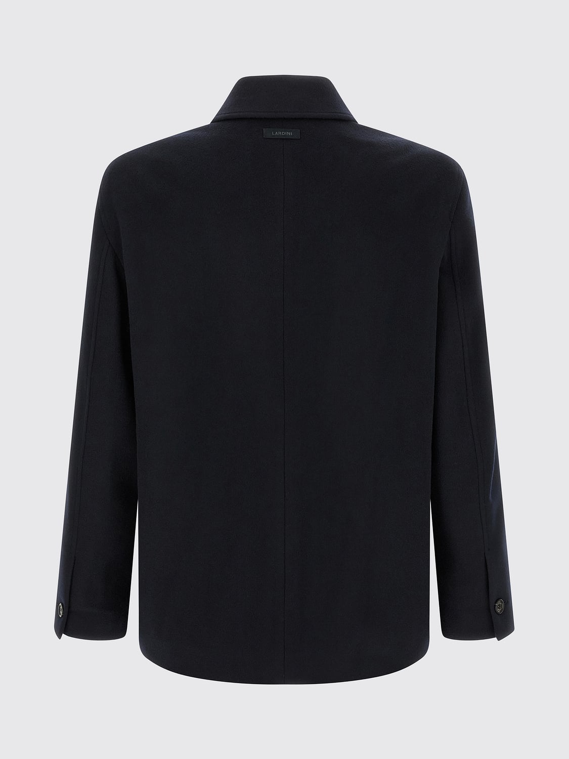 LARDINI COAT: Lardini Single-Breasted 100% Cashmere Peacoat with Concealed Closure, Blue - Img 3