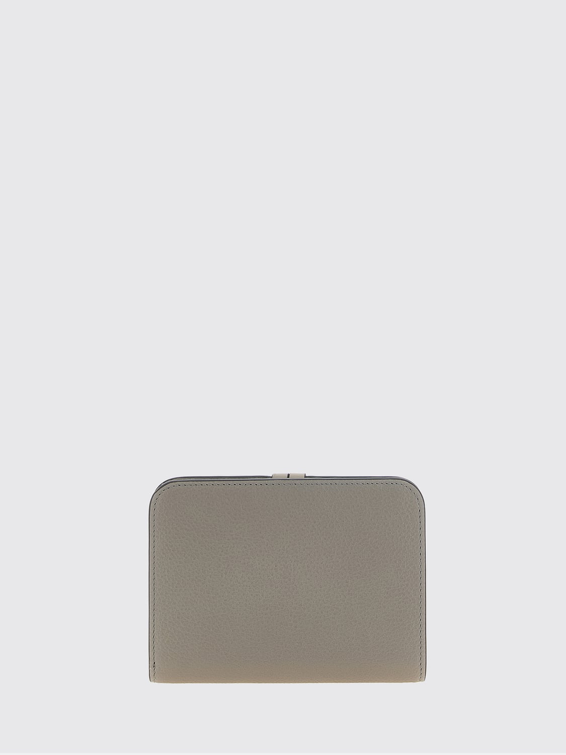 CHLOÉ WALLET: Chloé Black Calfskin Leather Bifold Wallet with Logo Charm, Grey - Img 2
