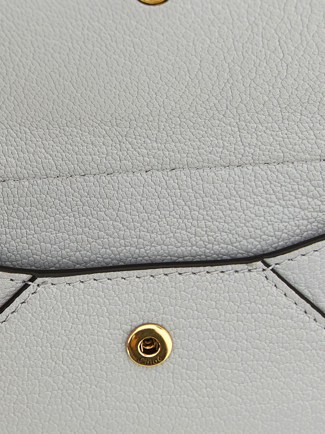 CHLOÉ WALLET: Chloé Blue Goat Leather Envelope Card Holder with Metal Logo, Blue - Img 3