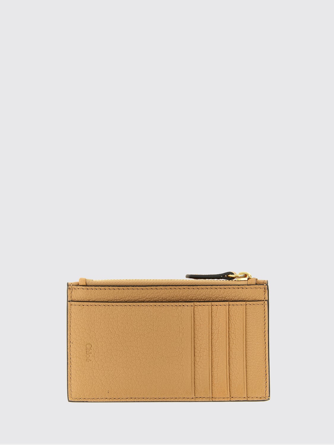 CHLOÉ 지갑: CHLOÉ 블루 고트 레더 엔벨로프 카드 홀더 (메탈 로고), 핑크 - Img 2