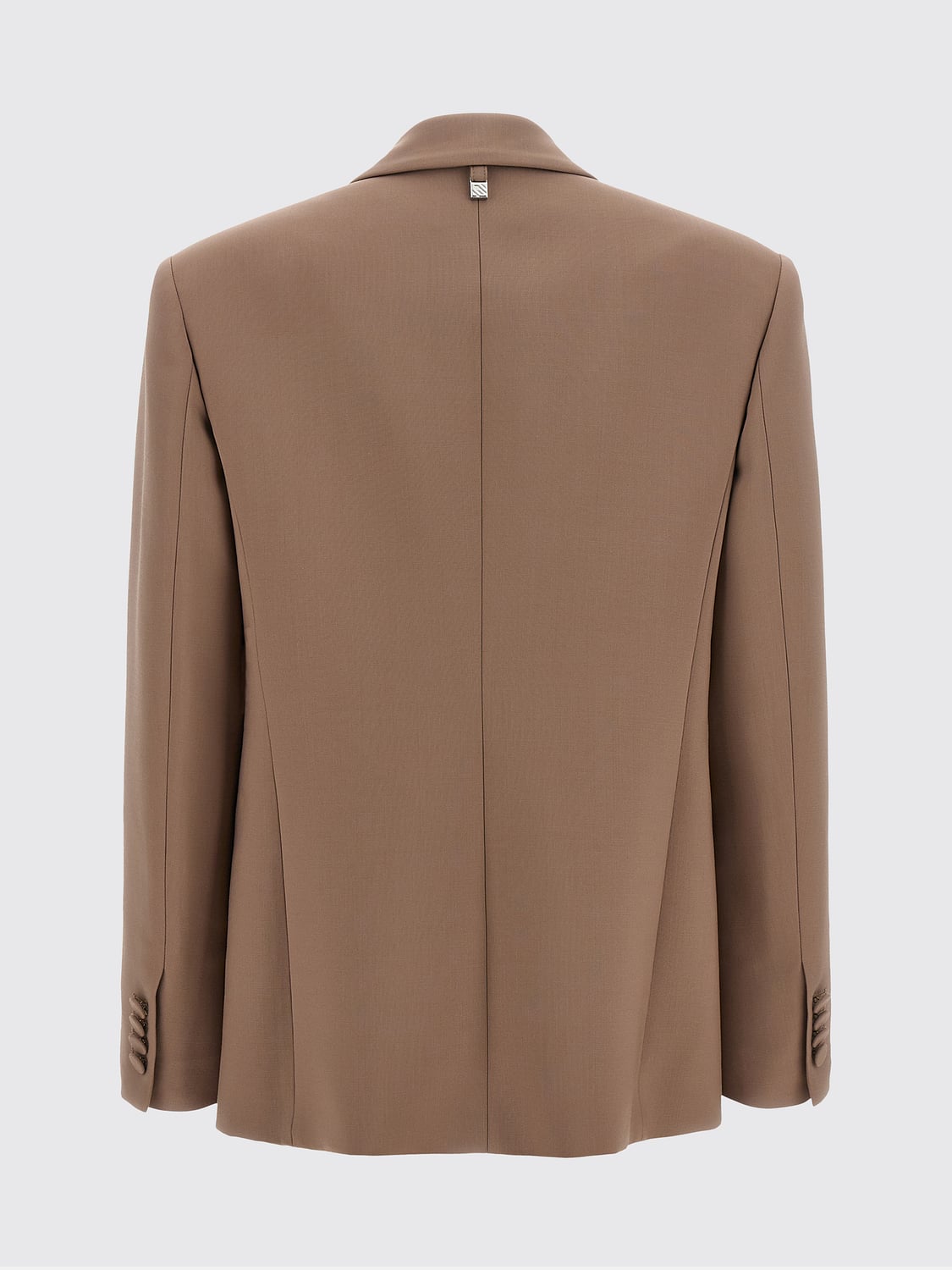 GIUSEPPE DI MORABITO CHAQUETA: Blazer cruzado de lana virgen Giuseppe di Morabito con hombros acolchados, Beige - Img 3