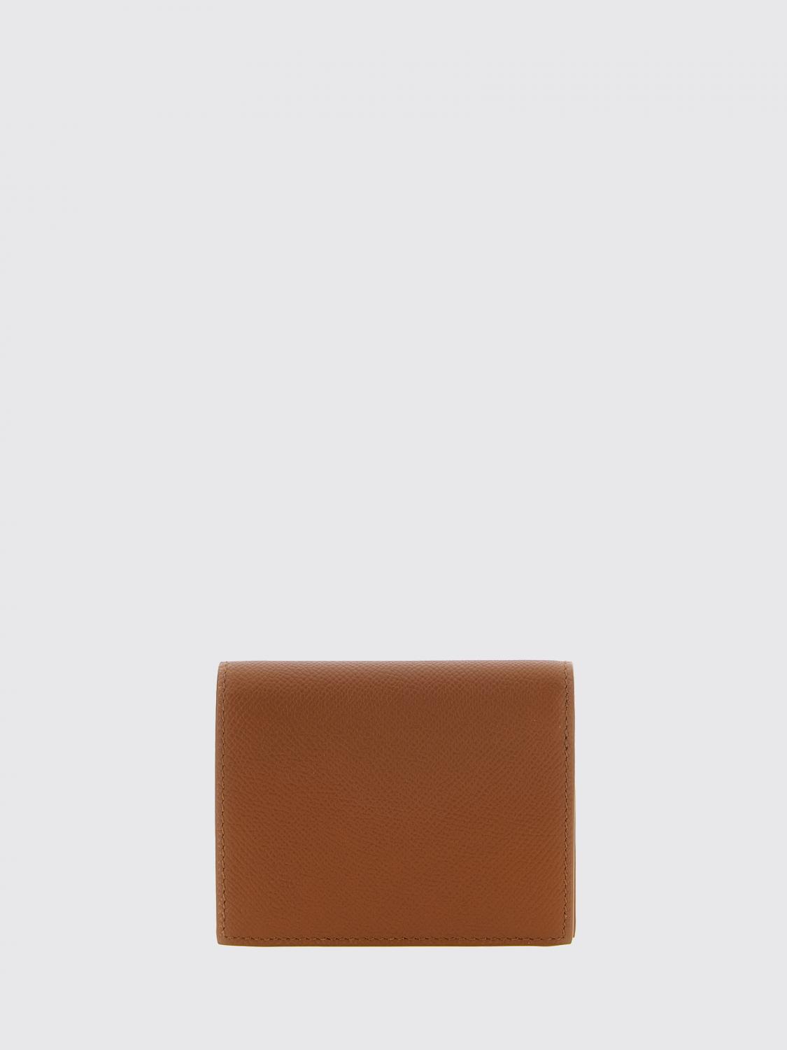 FERRAGAMO WALLET: Gancini Grained Calfskin Leather Bifold Wallet Ferragamo with Metal Logo, Brown - Img 3
