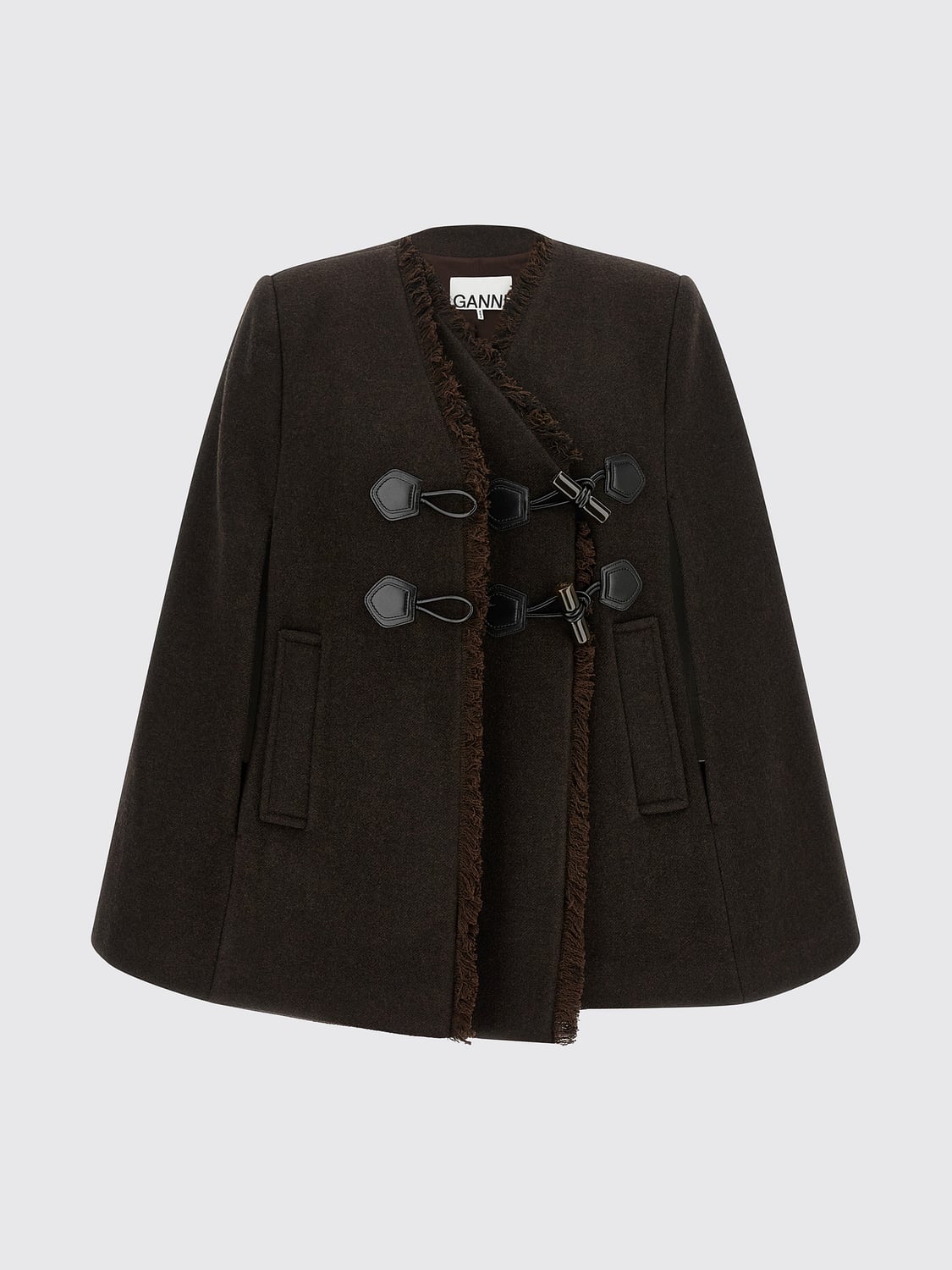 GANNI COAT: Coat woman Ganni, Brown - Img 2