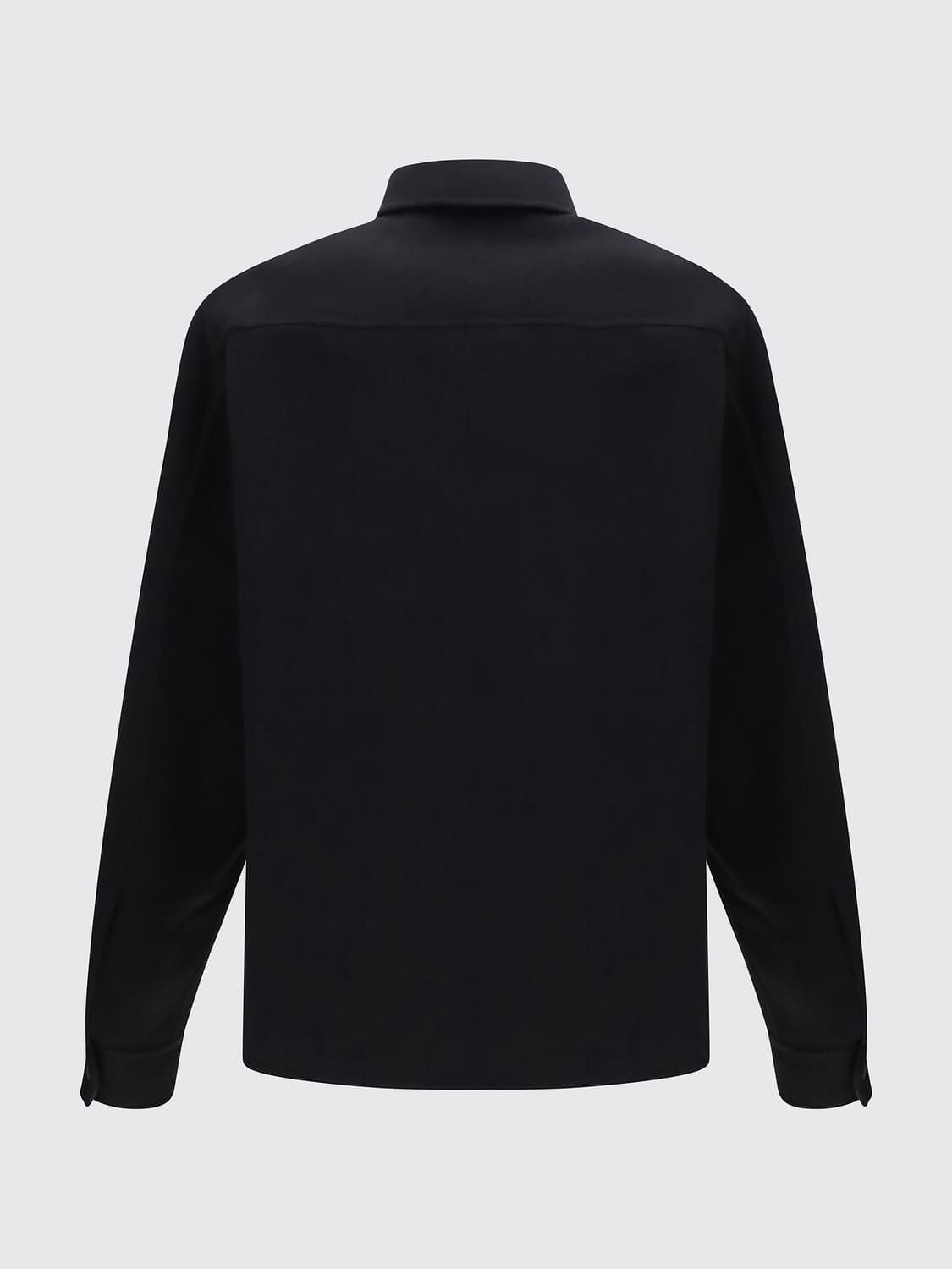 FENDI SHIRT: Classic Shirt FENDI in Virgin Wool and Silk Blend with Classic Collar, Black - Img 3