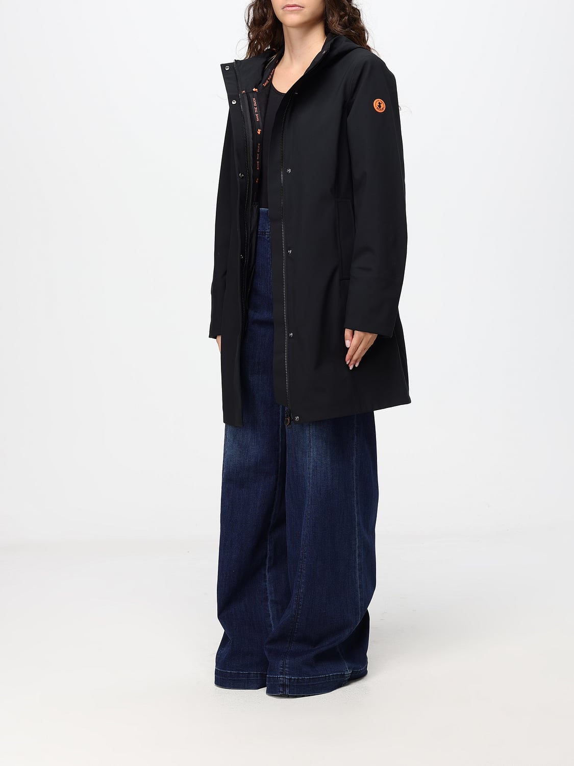 SAVE THE DUCK CAPPOTTO: Parka al ginocchio Save The Duck in poliestere con cappuccio imbottito, Nero - Img 3
