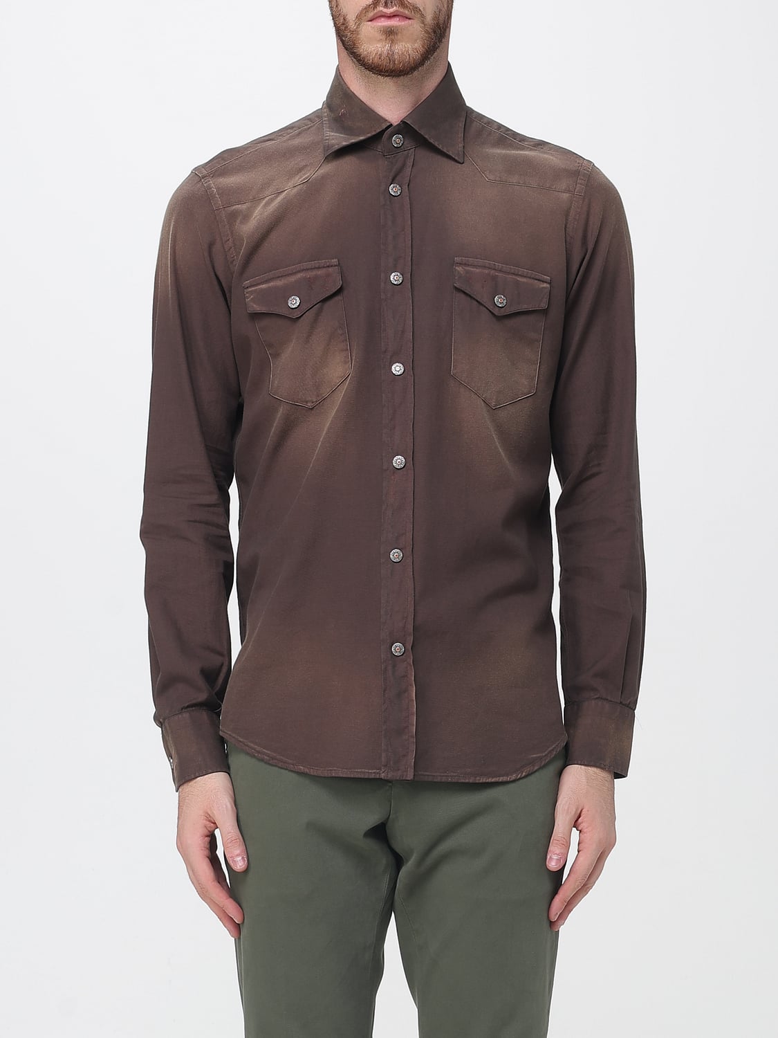 SARTORIO NAPOLI CAMICIA: Camicia uomo Sartorio Napoli, Marrone - Img 1